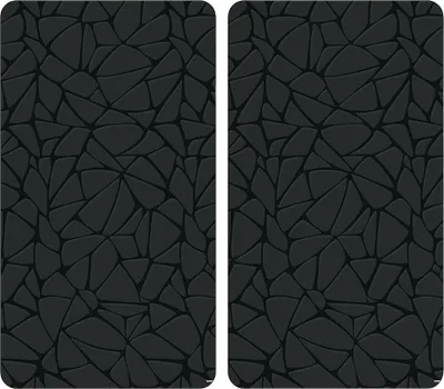 Two identical images of a dark gray mosaic pattern on a white background.