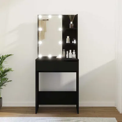 Produktbild von toaletný stolík vidaXL s LED diódou čierny 60x40x140 cm