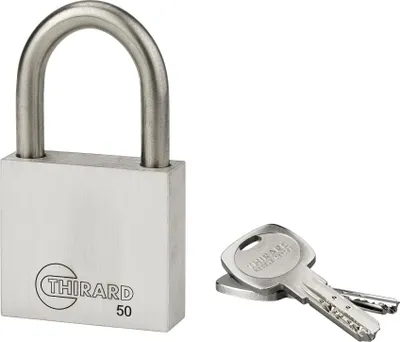 Image de Cadenas à clé INOX, inox, anse inox, 50mm, 2 clés - THIRARD