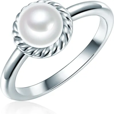 Produktbild von Valero Pearls Ring Sterling Silber Zirkonia Süßwasser-Zuchtperle 50100212 60