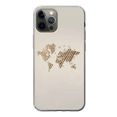 Produktbild von MuchoWow® Handyhülle Schutzhülle Hülle für iPhone 13 Pro Weltkarte - Seil - Braun Silikon Softcase Handy Hülle - Handy-Tasche