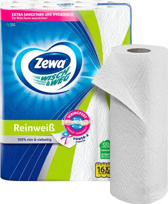 Obrázek produktu pro Zewa 43227 Küchenrollen WISCH&WEG Reinweiss 2-lagig, 16 Rollen