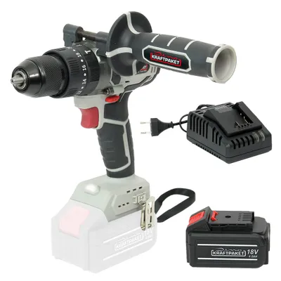 Produktbild von Dino KRAFTPAKET 18V-75Nm Bürstenloser Akkuschrauber Akku Bohrschrauber Schlagbohrschrauber Set mit 4Ah Akku, Ladegerät, LED, 23-Stufen, Motor bürstenlos (Brushless)