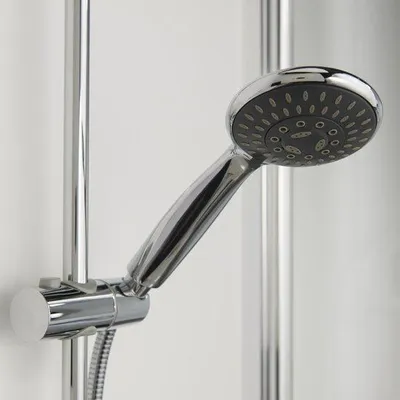 Produktbild von Handbrause Ø 11 cm, rund, Chrom, ABS, 5 Strahlarten, wasserbesparend bis 40 %
