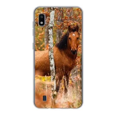 Produktbild von MuchoWow® Handyhülle Schutzhülle Hülle für Samsung Galaxy A10 Pferd - Wald - Braun Silikon Softcase Handy Hülle - Schutzhülle
