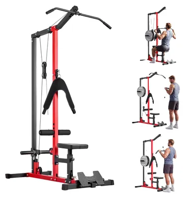 Zdjęcie produktu dla Vevor Stacja Treningowa 3W1 Drążek Wyciąg Linowy Udźwig 181Kg Czarna