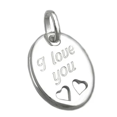 Produktbild von Anhänger 21x17mm mit Gravur -I love you- Silber 925 silber 21x17mm