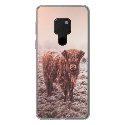 Produktbild von MuchoWow® Handyhülle Schutzhülle Hülle für Huawei P40 Lite Schottische Highlander - Schnee - Sonne Silikon Softcase Handy Hülle - Handy