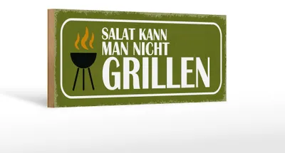 Produktbild von Holzschild Spruch 27x10cm Salat kann man nicht grillen