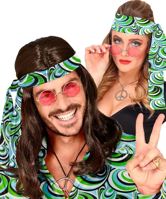 Produktbild von 70er-Haarband Disco-Haarband blau-grün-schwarz - Einheitsgröße