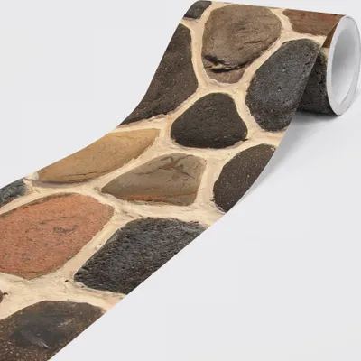 Produktbild von Selbstklebende Bordüre - Tapetenbordüre Wandbordüre - Dekorative Wandtatto - Steinverkleidung II - auf 5,00 m x 0,15 m je Rolle