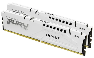 Zdjęcie produktu dla Kingston Technology FURY Beast 64GB 5600MT/s DDR5 CL40 DIMM (Zestawy 2 modułów) Biały XMP, 64 GB, 2 x 32 GB, DDR5, 288-pin DIMM