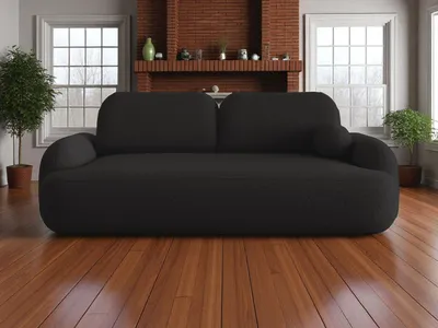 Produktbild von BEDANTE SOFA MOLLY mit Schlaffunktion TERRA FROTTE 14 Schwarz mit Stauraum Bettkasten Wohnzimmersofa Couch Sofa Bettsofa Bettkasten Bettcouch
