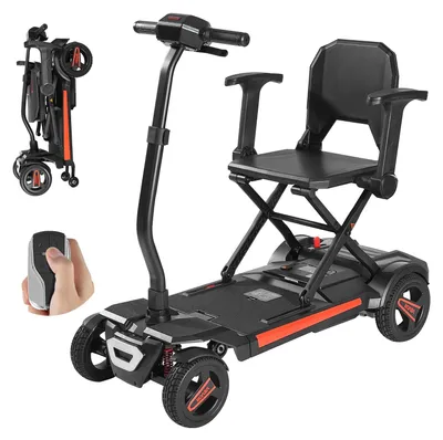 Produktbild von VEVOR 4-Rad Elektrischer Mobilitätsscooter für Erwachsene & Senioren, Integrierter Faltbarer Mobilitätsscooter mit 15KM Reichweite, All-Terrain Reise-Rollstuhl mit 9° Steigfähigkeit & 120kg Maximalbelastung, Automatisches Falten