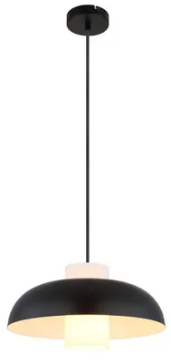 Produktbild von LED Hängeleuchte, Glas, opal, schwarz, rund, D 38 cm