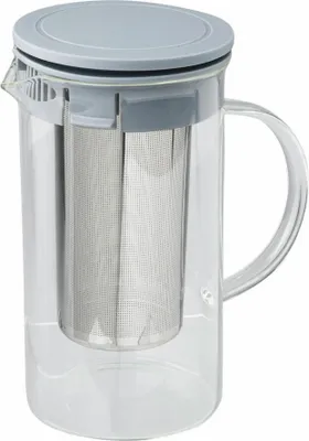 Obrázok produktu pre Fackelmann kanvica na čaj s filtrom, borosilikátové sklo, sivá, 1 liter, 47178
