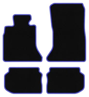 Produktbild von Fußmatten Automatten Velours Schwarz/Blau für BMW 5 F11 2010-2013 Set 4-tlg
