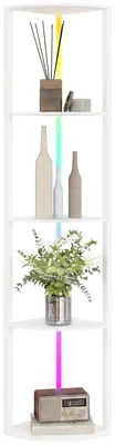 Produktbild von HOMCOM LED Stehlampe 5-stufige dimmbar Stehleuchte mit Regal, RGB Farbwechsel