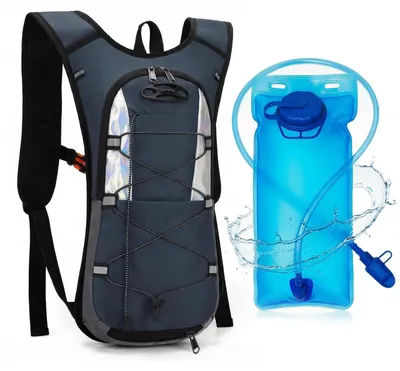 Produktbild von Trinkrucksack 3 Liter – Faltbar – Leicht (550 g) – Geeignet für Fahrrad und Wandern – Intelligentes Aufbewahrungssystem – Schwarz – Trinkrucksack