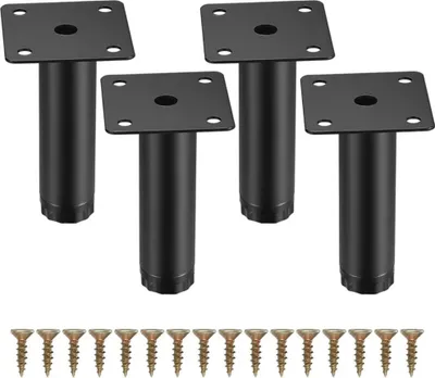 Produktbild von Stück Möbelbeine, 8 cm/3,15 Zoll verstellbare Möbelbeine, Metallbefestigungsstützfüße für Möbel/Tisch/Stuhl/Schreibtisch/Küche/Schrank/Sofa