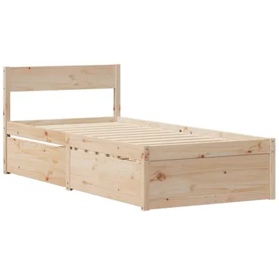 Image de Cadre de lit sans matelas 75x190 cm bois de pin massif
