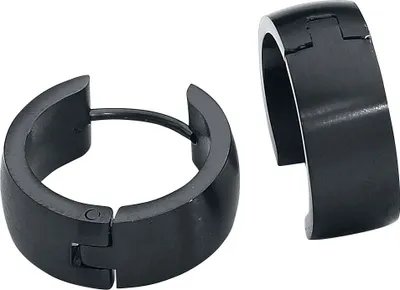 Produktbild von etNox Ohrring Uni Edelstahl Creolen schwarz Standard