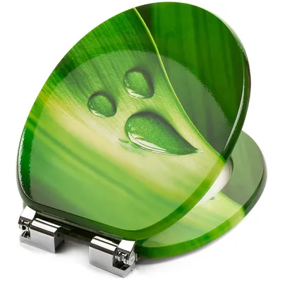 Produktbild von WC Sitz GREEN LEAF Grün Toilettensitz Softclose MDF Absenkautomatik