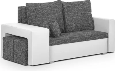 Produktbild von 2-Sitzer-Sofa mit Schlaffunktion HUBERT2 - Grau/Weiß