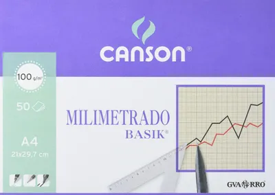 Immagine prodotto di Blocco con 50 fogli di carta millimetrata a4 100g 100gsm canson