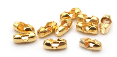 Produktbild von Vintageparts 10 Kugelkettenverschlüsse 18k gold beschichtet 5x2,5mm