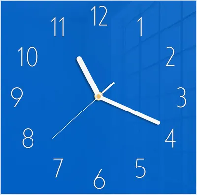 Produktbild von Wanduhr aus Glas mit Motiv Blauer Hintergrund II- 30 x 30 cm - inkl. Aufhängesystem