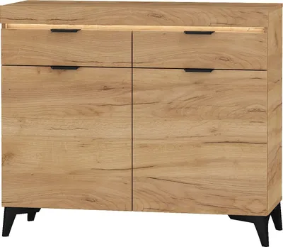 Productafbeelding van Furniture24 Kommode, 105 cm. Baldur BGK-2, woonkamerkast met 2 deuren en 1 lade. Kast