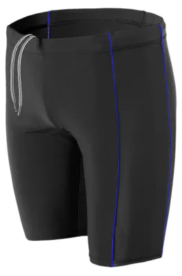 Produktbild von Aquarti Herren Lange Badehose mit Kontrast-Paspel Jammer, Farbe: Schwarz / Blau, Größe: L