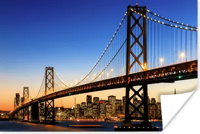 Produktbild von MuchoWow® Poster Brücke - San Francisco - Skyline 180x120 cm - Fotoplakat