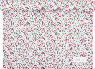 Produktbild von Greengate Tischläufer LOUISA Weiß mit Blumen Muster Baumwolle 45x140 Tischdecke