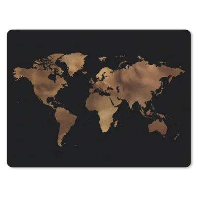 Produktbild von MuchoWow® Mauspad Mousepad Weltkarte - Braun - Schwarz 23x19 cm - Mousepads - Maus Mat - Pad - Mausunterlage - Schreibtischunterlage - Mauspad