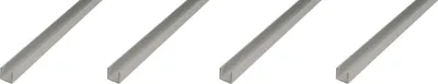 Zdjęcie produktu dla Alberts 4 x profil U, aluminium, 10 x 12 x 10 x 1,5 mm, długość 2 m, anodowane na srebrno