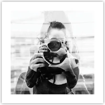 Produktbild von Poster - Poster ohne Rahmen - Fotograf Schwarzweiß Doppel - 40x40 cm - Wand Bild - Wanddeko - Wandbilder - Kunstposter - Wandposter - Bilder - Kunstdruck - Wanddekoration - Wandbild - P2XAC40x40-4586