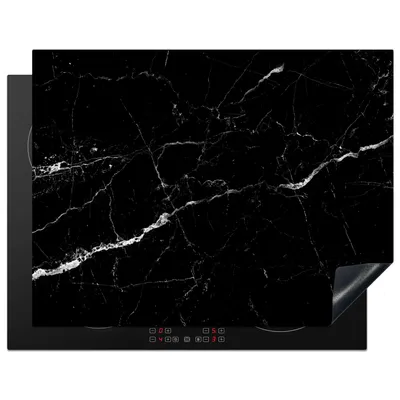 Produktbild von KitchenYeah© Herdabdeckplatte Marmoroptik - Schwarz - Luxus , 77x59cm, Küche Deko, Glaskeramikkochfeld Herdabdeckung, Abdeckplatte fùr Kochfeld