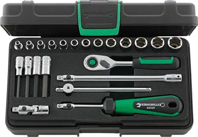 Zdjęcie produktu dla STAHLWILLE 96011181, Zestaw nasadek, 22 głowic(e), 230 mm, 130 mm, 914 g