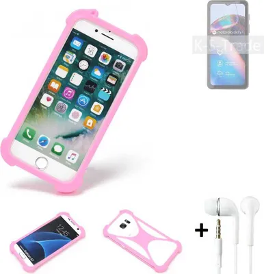 Produktbild von K-S-Trade Bumper + Kopfhörer kompatibel mit Motorola Defy 2 Handy Hülle Schutzhülle Silikon Schutz Hülle Cover Case Silikoncase Silikonbumper TPU