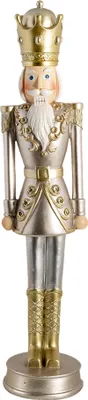 Immagine prodotto di Clayre & Eef Figura Schiaccianoci 56 cm color argento color oro plastica