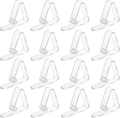 Produktbild von 16 Kunststoff-Tischklammern, transparent, Tischhalter, verstellbare Kunststoff-Tischklammern, flexibel beweglich, für Innen- und Außenbereiche, für dicke Tische