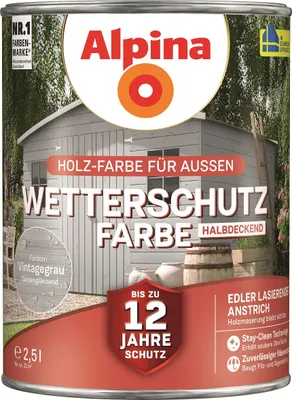 Produktbild von Alpina Wetterschutzfarbe 2,5 L vintagegrau