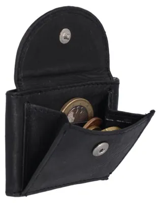 Image de Mini-portefeuille, très petit, pour femmes, en cuir véritable, couleur noire