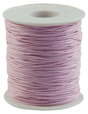90 Meter / 1 Spule gewachste Baumwollschnur, 1mm rosa