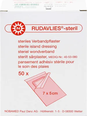 Obrázok produktu pre Rudavlies sterilná obväzová náplasť 5x7 cm 50 ks
