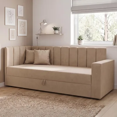 Produktbild von Einzelbett mit Bettkasten Sovaro PRO 90x200 cm Beige