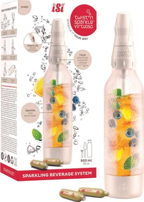 Immagine prodotto di Set iniziale per macchina per soda Isi TWIST'N SPARKLE VIRTUOSO 0,95 l bianco