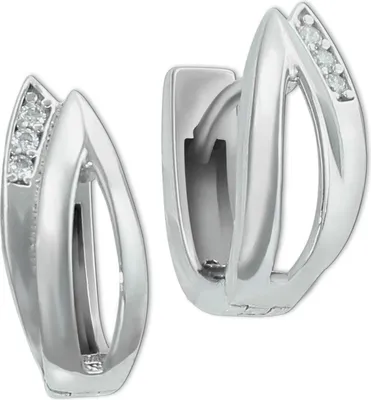 Produktbild von SilberDream Damen Ohrringe Leaves Zirkonia weiß Creolen 925 Silber D2SDO4406W